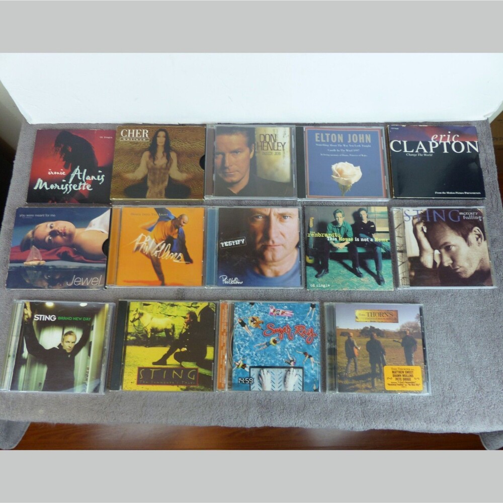 90s Pop Adult Contemporary CD Lot 14 Sting Phil Collins Cher Elton John Jewel